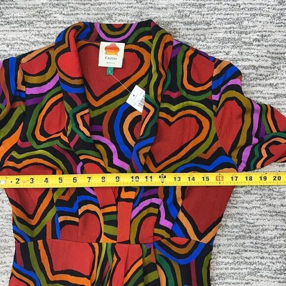 NWT Farm Rio Rainbow Wild Hearts Maxi Dress Small - Picture 9 of 16